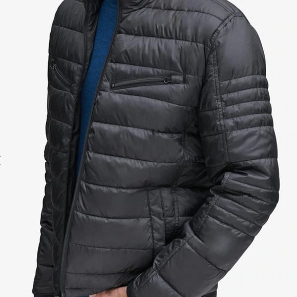 NWT Marc New York Men's Jacket XL Black Packable Faux Down Puffer Grymes Light - Picture 2 of 11